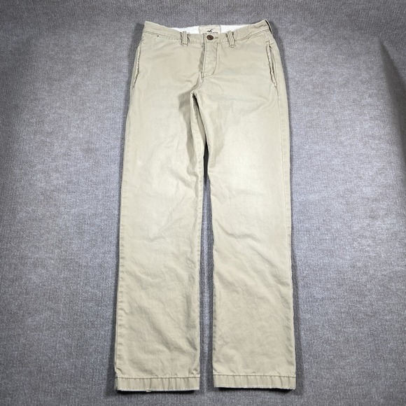 Hollister Other - Vintage Hollister Pants Mens 30x31 Beige Khaki Chino‎ Straight Leg Logo Y2K